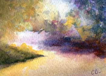 "Morning Walk I" by Cheryl Breunig, Prairie du Sac WI - Watercolor, SOLD